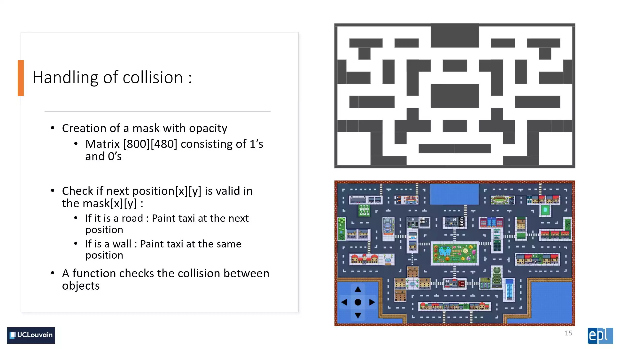 Collision handling using a mask